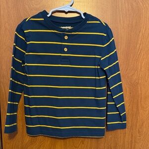 2 for $7.00 Jumping Beans Navy and Yellow Striped Kids Shirt